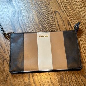 Michael Kors Black and Brown Leather wristlet